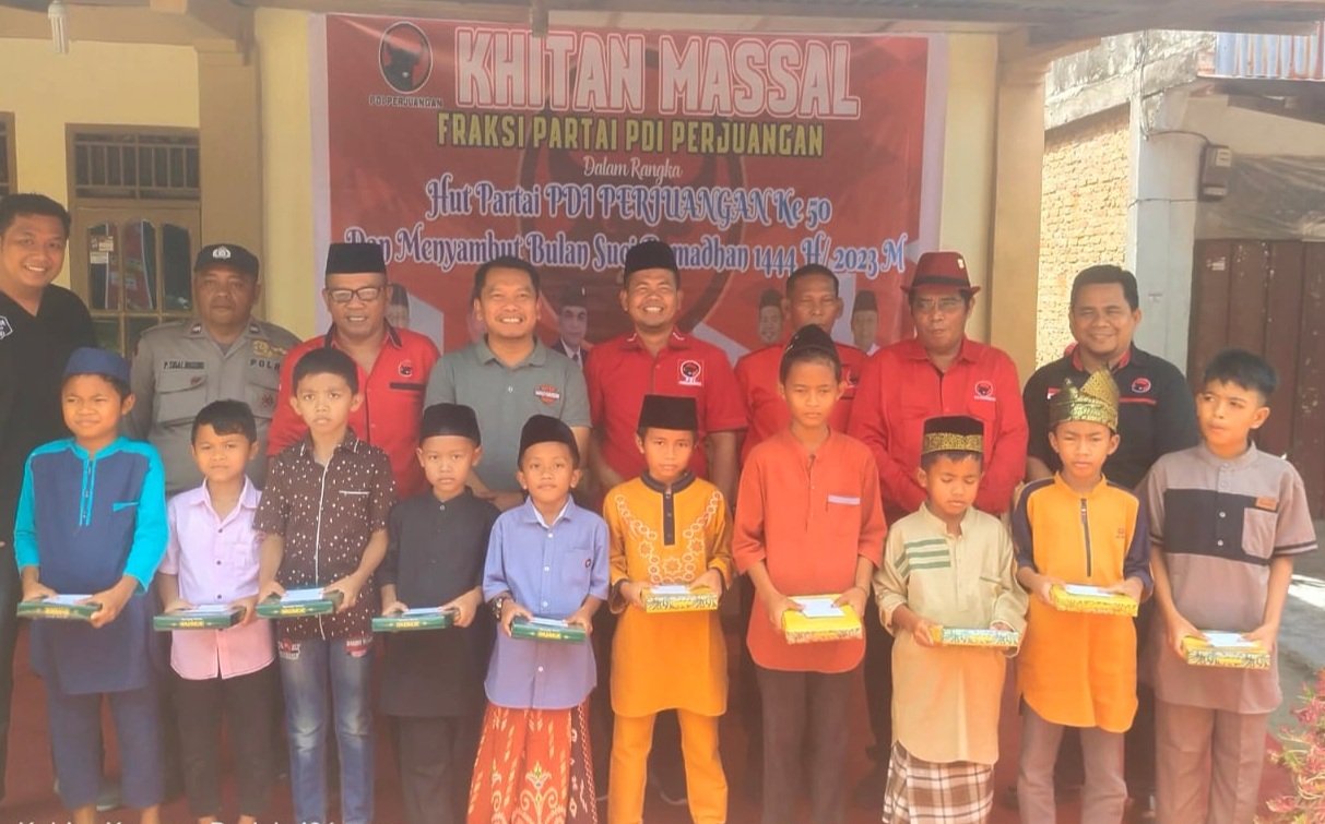 PDIP Kabupaten Kampar Adakan Khitanan Massal Gratis di Desa Tanjung Sawit, Didukung Oleh Anggota DPRD Kampar