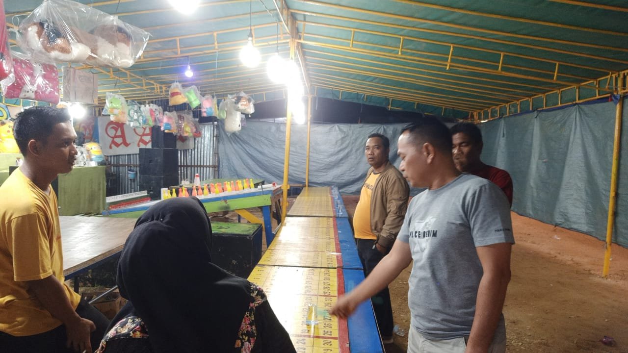 Adanya Pemberitaan Judi Bola Boling Dipasar Malam, Satreskrim Polres Kuansing Cek Ke TKP