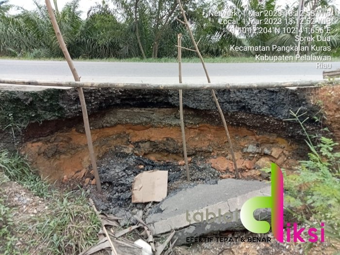 Longsor, Jalan Lintas Timur di Pangkalan Kuras Tak Kunjung Diperbaiki