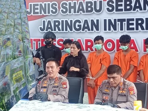 Polda Riau Ekspos Pengungkapan Shabu 276kg Dalam Bungkusan Bertuliskan Bahasa China