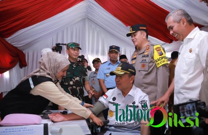 Gubernur Riau dan Kapolda Riau Tinjau Pos Pam Ketupat Lancang Kuning 2023 Bersama Bupati Kampar