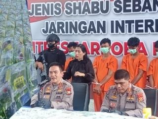 Polda Riau Ekspos Pengungkapan Shabu 276kg Dalam Bungkusan Bertuliskan Bahasa China