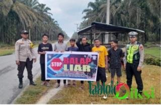 Polsek Tapung Hilir Himbau Stop Balap Liar di Desa Kijang Jaya