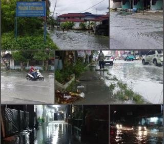 Diguyur Hujan Sejak Subuh, Hingga Malam Hari. Sebagian Wilayah Kota Pekanbaru Terendam Banjir