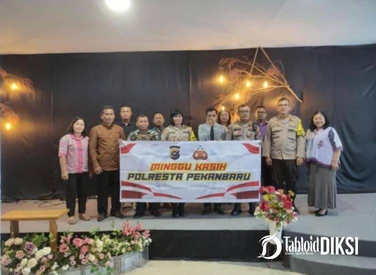 Minggu Kasih Polresta Pekanbaru di Gereja GSJA Siloam, Dukung Kondusifitas Pemilu Damai 2024