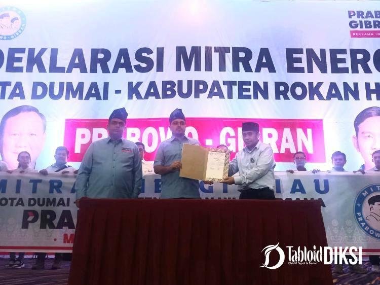 Optimis Prabowo-Gibran Satu Putaran, Pengusaha Minyak dan Gas di Dumai Saat Deklarasi