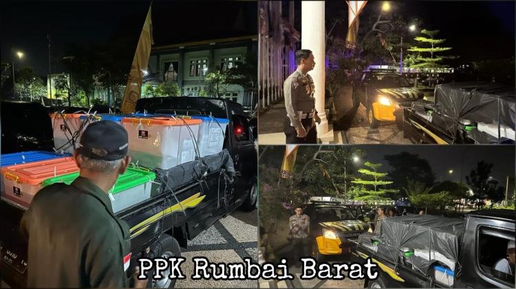 Polresta Pekanbaru Kawal Ketat Pergeseran Kotak Suara Hasil Pleno PPK Rumbai Barat dan Sail