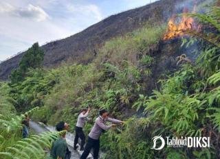 TNI dan Mitra Bantu Jinakkan Kebakaran Lahan Musim Mas di Dolok Nagodang