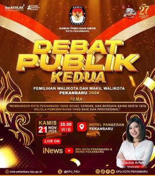 KPU Pekanbaru Siapkan Debat Publik Kedua Kamis Ini, Lima Paslon Ikut Serta