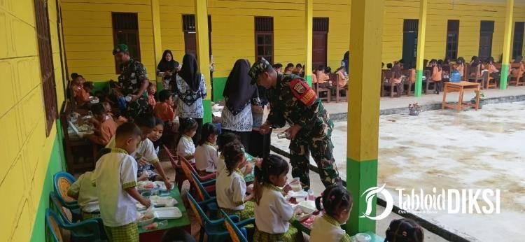 Sukseskan Program Makan Bergizi Gratis, Kodim 0321/Rohil Koramil 06/TM serta PT Amal Sasar YAYASAN AMAL SALEH IZZAH QUR