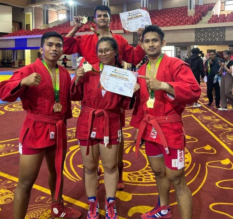 Tim Sambo Riau Borong 6 Medali Emas, Riau Raih Gelar Juara Umum Kejurnas