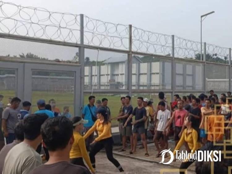 Senam Bersama WBP Lapas Narkotika Kelas IIB Rumbai Secara Rutin