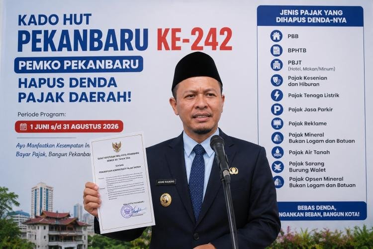 Gebrakan HUT Pekanbaru, Denda Pajak Daerah Ditiadakan hingga Akhir Agustus