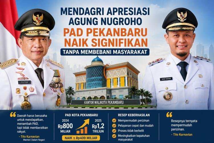 Kemendagri Jadikan Pekanbaru Contoh, PAD Melonjak Tanpa Tambah Beban Masyarakat