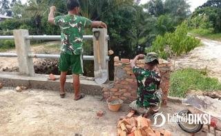 Kodam XIX/Tuanku Tambusai Kebut Pembangunan Jembatan Garuda Armco
