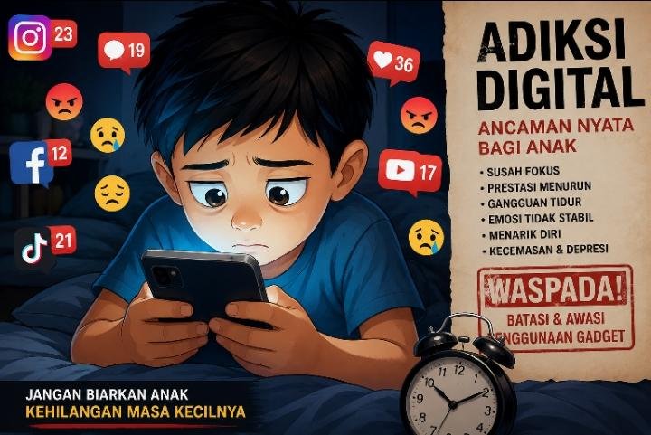 766 Anak Terpapar Adiksi Digital, Peran Orangtua Diutamakan
