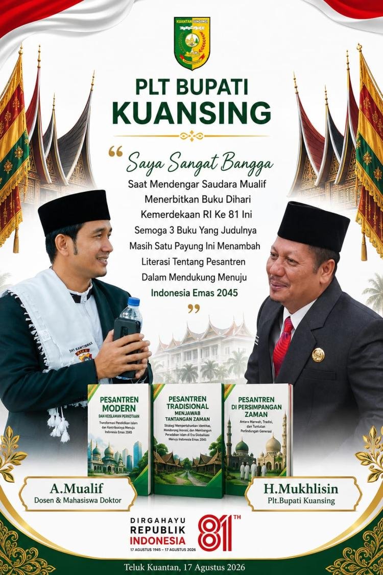 Wujud Cinta NKRI, A. Mualif Mahasiswa Program Doktor PAI UIN Suska Riau Luncurkan Tiga Buku di HUT RI ke-81 Menuju Indonesia Emas 2045