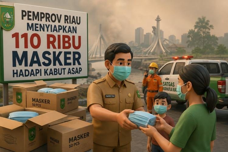 Pemprov Riau Sediakan 110 Ribu Masker untuk Hadapi Kabut Asap, Pelalawan Jadi Sasaran Utama