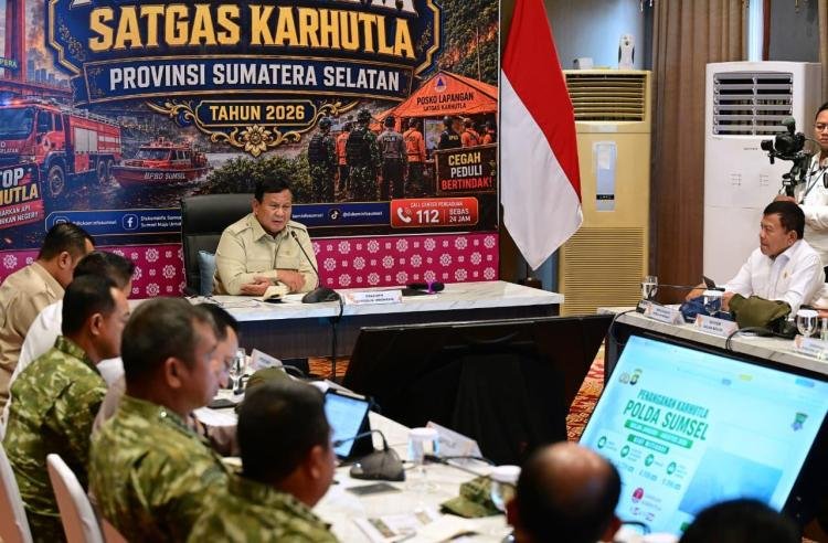 Prabowo Pantau Langsung Karhutla Jambi-Lampung dari Posko Sumsel