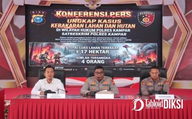 Bakar Lahan Berujung Pidana, 4 Orang Diciduk Polres Kampar