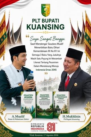 Wujud Cinta NKRI, A. Mualif Mahasiswa Program Doktor PAI UIN Suska Riau Luncurkan Tiga Buku di HUT RI ke-81 Menuju Indonesia Emas 2045