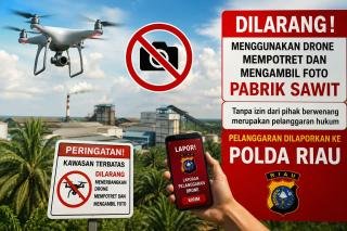 Foto Pabrik dengan Drone  Yayasan Riau Madani Dilaporkan ke Polda Riau
