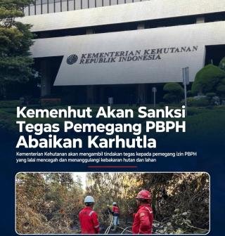 Kemenhut Akan Sanksi Tegas Pemegang PBPH yang Abaikan Karhutla
