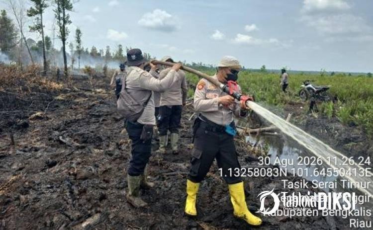 Api Padam, Asap Belum Hilang! Polres Bengkalis Perintahkan Pendinginan 12 Hektare