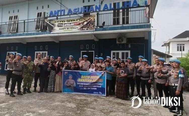 Propam Polda Riau dan Polsek Bukit Raya Berbagi dan Tanam Pohon di Panti Al Ilham