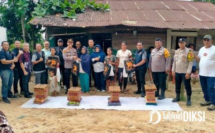 Sembako untuk Warga Muara Fajar, Polsek Rumbai Barat Gandeng JB Yayasan Bina Sosial