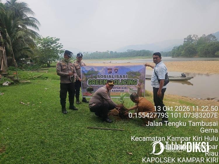 Polsek Kampar Kiri Turun ke Desa Gema, Green Policing Jadi Gerakan Jaga di Kampar