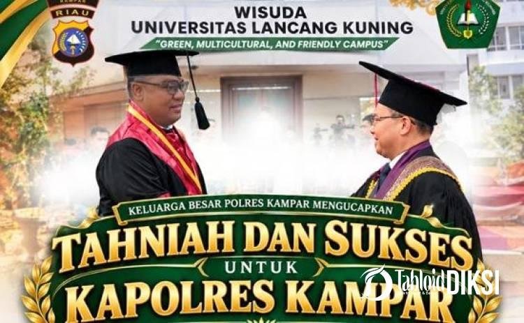 Kapolres Kampar Raih Gelar Magister, Dorong Personel Polri Tak Berhenti Belajar