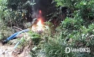 Sempat Ditindak, Tambang Emas Ilegal di Kampar Kiri Beroperasi Lagi Lalu Dibakar Polsek Kampar Kiri Hilir